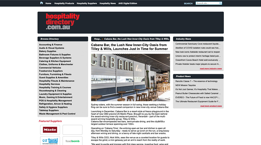 Hospitality Directory - Media Feature